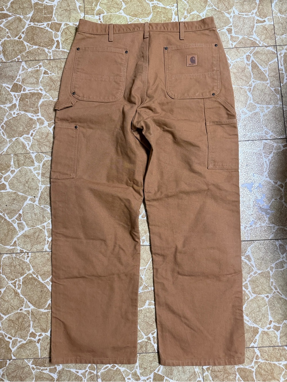 Carhartt B136 BRN Double Knee Pants Mens 34x30 Loose Original Fit Duck Canvas - Picture 7 of 9